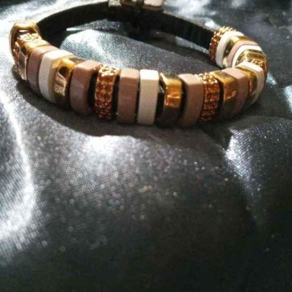 J CREW LEATHER CHORD AND METALLIC BRACELET NEW OLD STOCK - Picture 3 of 3